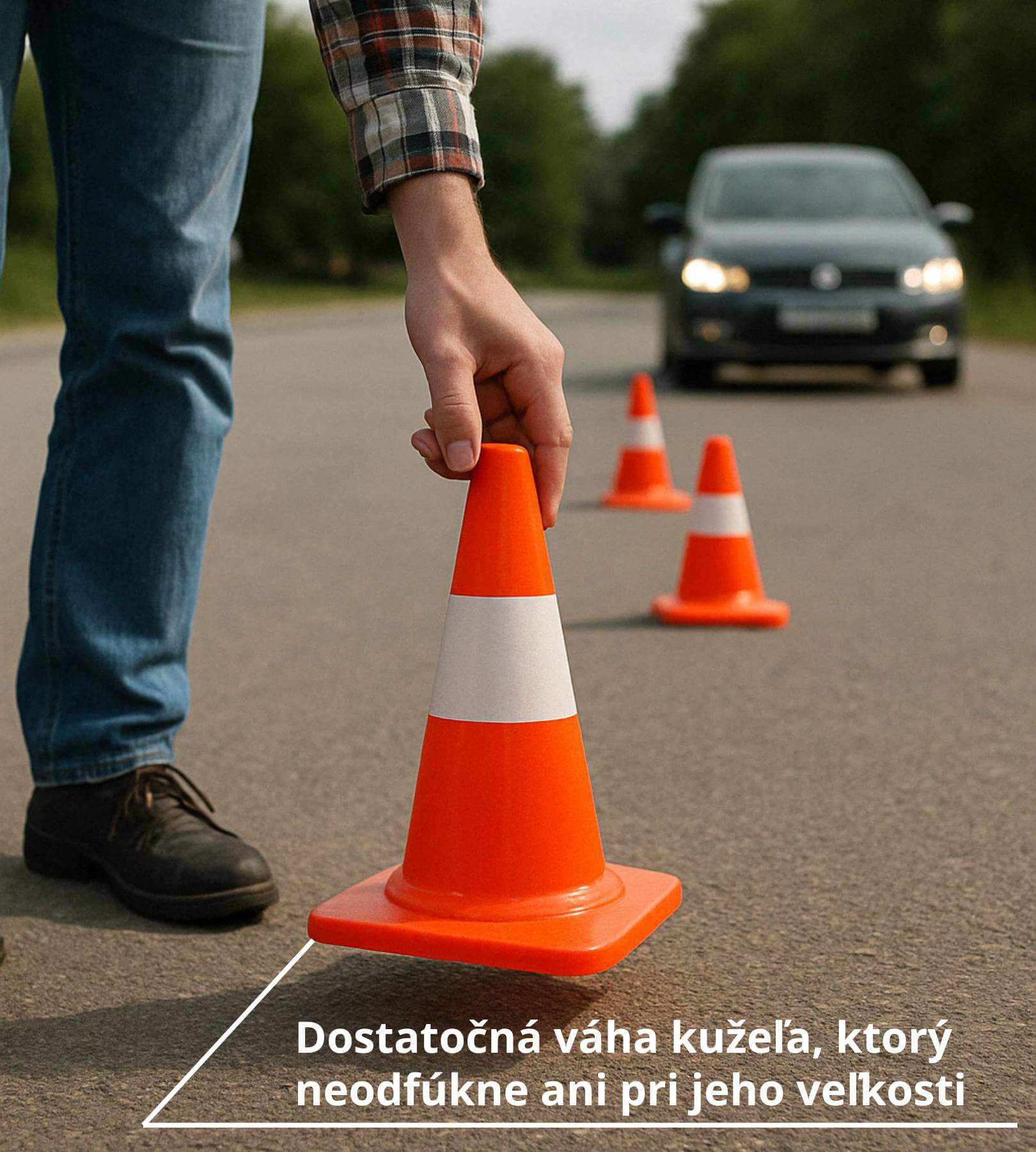 Elastický dopravný kužel